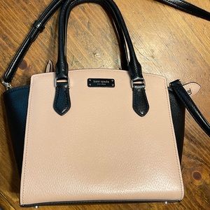 Pale Pink and Black Kate Spade ♠️ Hayden Satchel Handbag
